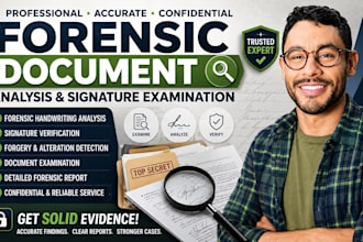 do forensic document analysis signature analysis forged signature review report