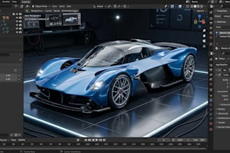 create a realistic automotive 3d car model, 3d car design, and 3d car animation