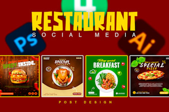 design premium restaurant and food social media posts