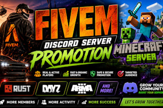 do fivem discord server promotion, minecraft server promotion, server advertise