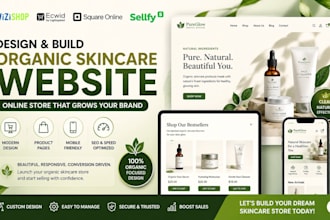 design wizishop ecwid squareonline sellfy organic skincare website online store