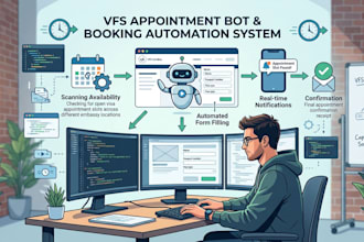 develop booking appointment bot,vfs bot,booking bot,vfs appointment
