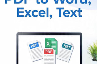 do PDF to word, excel, data entry in 2 hours