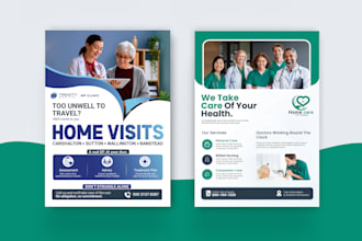 design medical flyer and brochure for clinic, hospital and healthcare
