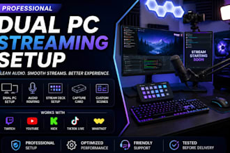 setup your dual PC streaming, obs, stream deck, goxlr, and audio routing