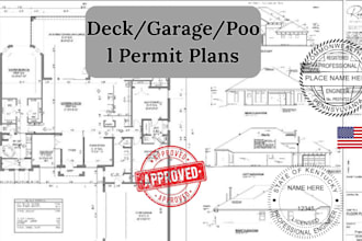create residential deck garage and pool permit plans for approval in ca, il, pa