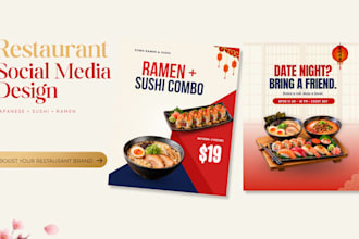 design japanese restaurant social media posts