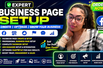do facebook business page setup, create and optimize social media page setup