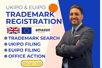 file UK and eu trademark registration and ukipo search for amazon brand