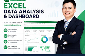 do excel data analysis, data cleaning and dashboard visualization