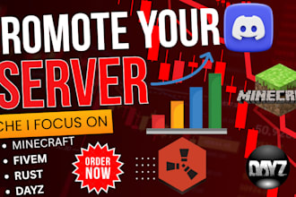do minecraft server promotion, fivem server promotion, dayz, rust server ads
