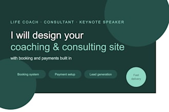 keynote speaker website, life coach website, consulting website, public speaker