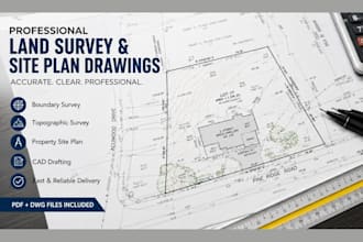 draft professional land survey and property site plan drawings