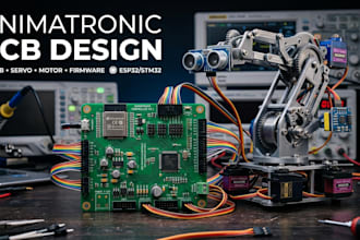 design custom animatronic pcb, controller and embedded firmware