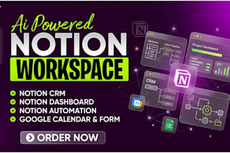 setup notion automation,  CRM with dashboard and automation make com, zapier