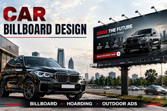 billboard and hoarding design for car outdoor advertising