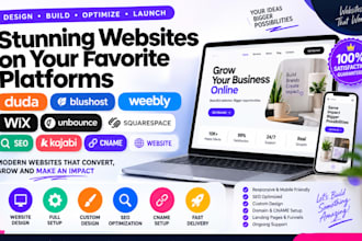 design duda blushost weebly wix unbounce squarespace seo kajabi cname website