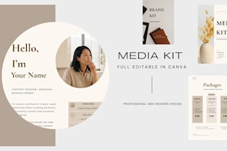 design a luxury canva media kit or press kit for your brand