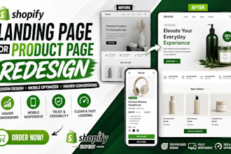 redesign shopify landing page or shopify product page