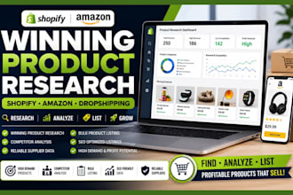 hunt amazon shopify dropshipping winning product research bulk products listing