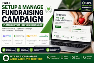 setup zeffy, bloomerang, givebutter gofundme for fundraising campaign platform