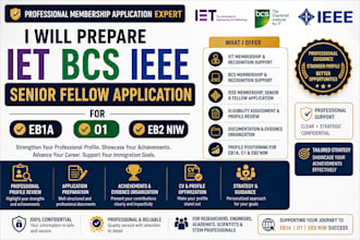 prepare iet bcs ieee senior fellow application for eb1a o1 eb2 niw