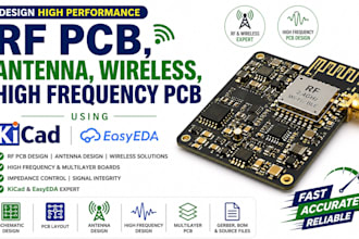 design rf pcb, antenna, wireless, high frequency pcb using kicad and easyeda
