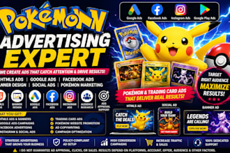 setup pokemon facebook ads trading card ads playable ads pokemon website