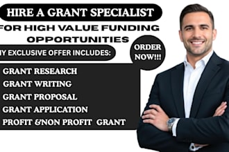 pursue grant opportunities grant proposal grant writing and handle application