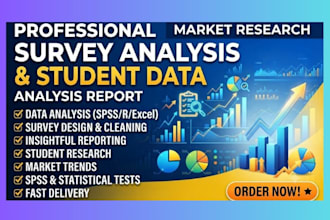 professional market research online survey analysis and data analysis report