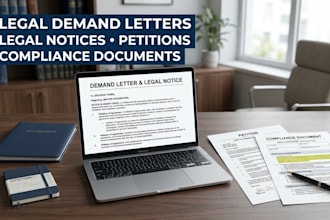 draft legal demand letters, legal notices, petitions and compliance documents