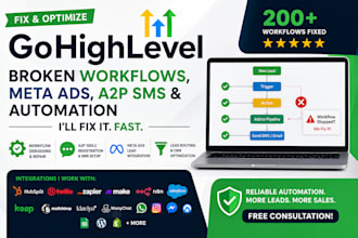fix gohighlevel CRM broken workflows meta ads a2p SMS registration automation