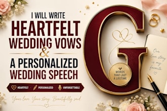 write heartfelt wedding vows and a personalized wedding speech