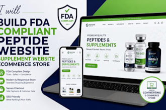 build fda complaint peptide website supplement website ecommerce store