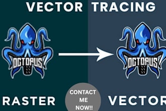 do manual vector tracing, redraw, recreate, vectorise logo in adobe illustrator