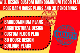 design custom barndominium floor plans, pole barn house plans and 3d renderings