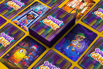design custom card game, trading card game, party card game, board game cards