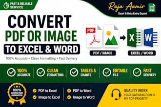 convert PDF or image to excel and word