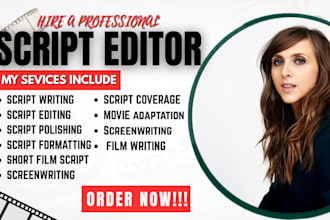 format proofread edit your movie script film script screenplay as script editor