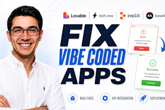 fix your lovable, bolt new, replit, or base44 vibe coded app