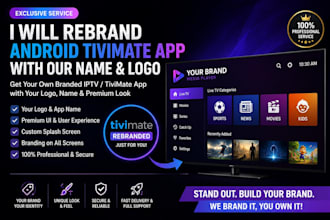 rebrand android tivimate app with our name and logo