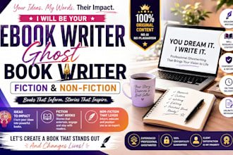 be your ebook writer ghost book writer fiction and non fiction book ghostwriter
