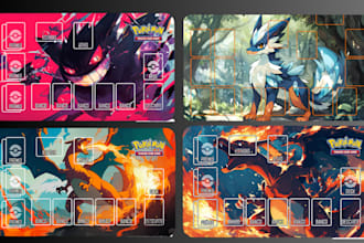 design custom tcg playmat template trading card game pokemon tabletop deskmat