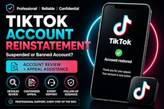 help you appeal and reinstate your suspended tiktok account