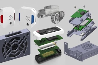 design custom pcb enclosure, electronics housing solidworks product prototyping
