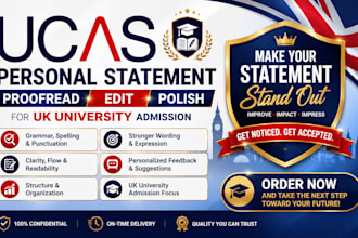proofread and edit your ucas personal statement for UK university admission