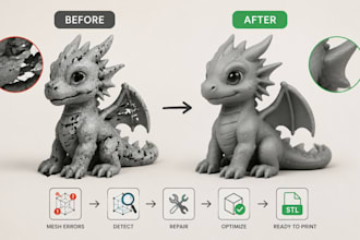 modify repair optimize stl files for 3d printing and fix mesh errors