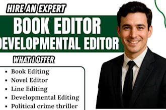 developmental edit nonfiction book, thriller, steamy romance fiction book editor