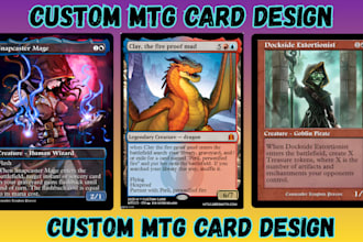 design custom mtg cards, magic the gathering card art commander tcg illustration