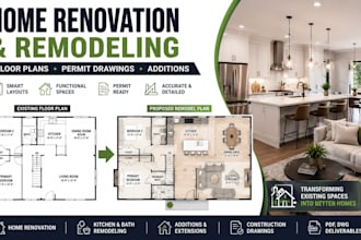design home renovation house modeling and permit ready construction plan